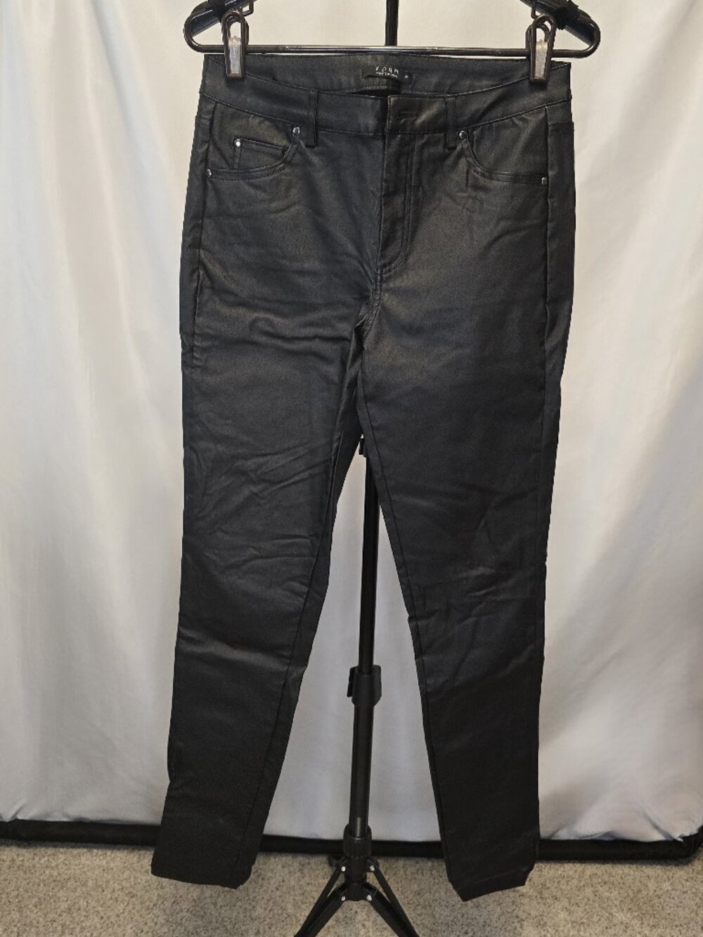 JR Women's Collection Coated Faux Leather Skinny Pants Black Size EU-38 (US 6/8)